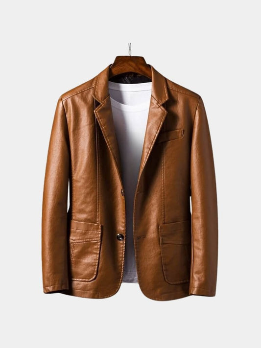 Bold Caramel Leather Jacket - Cross & Crown